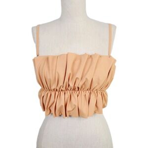 NEW Kortni Jeane Oversized‎ Ruffle Bakini Top Orange Mix Match S Swim Resort Y2K